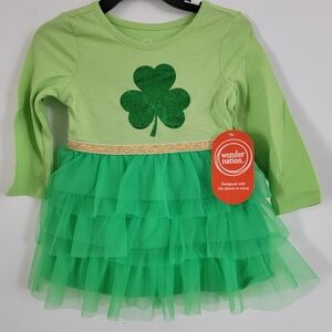 Green Tulle Dress with Shamrock